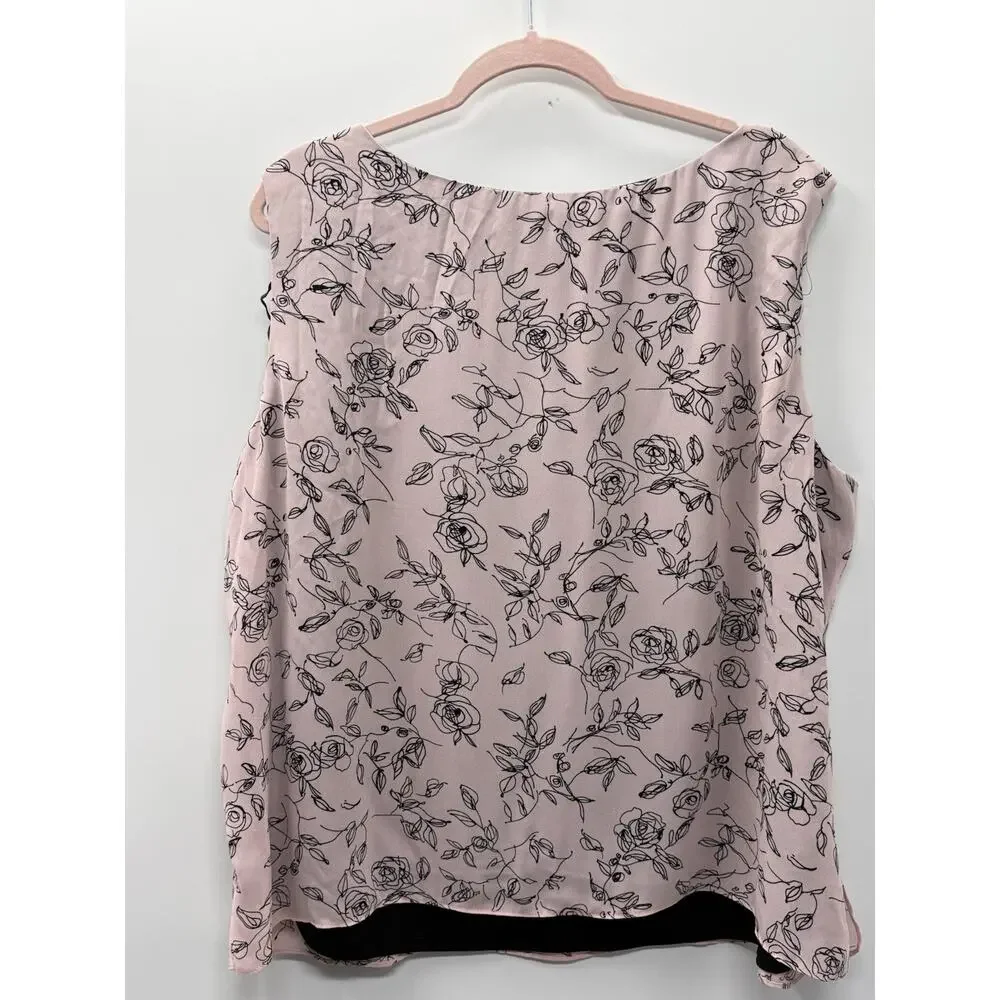 Dana Kay 2 Pc Jacket Tank Set 22W Pink Floral Career Church Cottagecore NWT
